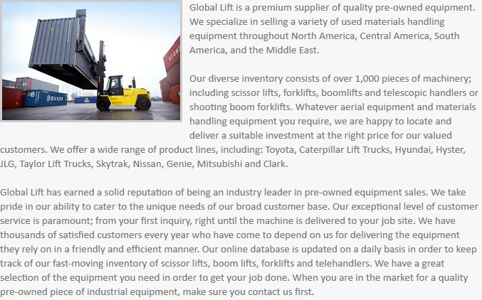 Global Lift Equipment Simi Valley